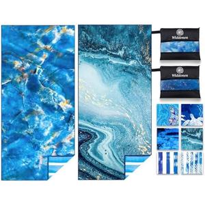 Widdonen Lightweight Thin Microfiber Beach Towel Sand Free Quick Dry Absorbent Compact Soft Pool Swim Travel Towels Extra Large Oversized Beach Accessories Packable Essentials Stuff Gifts for Adult