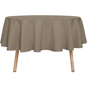 sancua Round Tablecloth - 70 Inch - Water Resistant Spill Proof Washable Polyester Table Cloth Decorative Fabric Table Cover for Dining Tables, Buffet Parties and Camping, Taupe