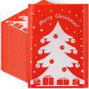 Watersay Christmas Poly Bubble Mailers 7 x 10 Inch Christmas Padded Envelopes Self Adhesive Retailer Holiday Shipping Bags for School Family Large Xmas Gift(32 Pcs, Xmas Tree)