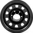 Rough Country Black Steel Wheel - 15x8, 5x4.5 Bolt Pattern, 19mm Offset, 3.30 Bore, Heavy-Duty D-Window Off-Road Rim for Trucks & Jeeps