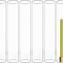CYS EXCEL 6 PCS (H:14" D:2.5") Open Ended Clear Glass Hurricane Candleholder Tube Lamp Shade Open Flame Candlestick Holder Chimney Tube Cover Bottomless Cylinder