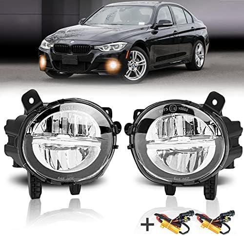 AutoBeeDen Fog Lights for BMW (F30 F32 F33 F36, 230i 320i 328d 328i 330e 330i 335i 340i 428i 430i 435i 440i, 2 3 4 Series), 2012-2020, LED Fog Lamps Replacement, 1 Pair, LED Bulbs (Clear)