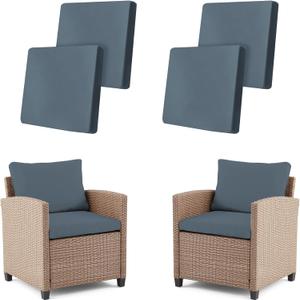 4Pcs Outdoor Cushion Covers Stretch Patio Cushion Covers Sofa Cushion Cover | Cushion Covers for Outdoor Furniture Replacement Washable Furniture Protector With Elastic Bottom Fits 20-27" (Midnight Blue)