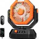 AJVV Camping Fan with Light, Remote and Oscillation, Battery Powered Hanging Tent Fan, Rechargeable Portable for Camp, Outdoor, Emergencies, Fishing, RV Travel, Jobsite