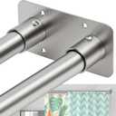 Creatyi 28 to 75 Inches Double Shower Curtain Rod Adjustable Double Shower Curtain Rods for Bathroom (28 to 75'', Silver)