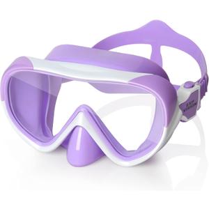Kids Swim Mask 180° Snorkel Diving Mask, Anti-Fog Child Swim Goggles with Nose Cover No-Leak Swimming Goggles Anti-Shattered Lens for Youth 4-15