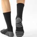 JOYNÉE 8 Pairs Mens Crew Athletic Work Long Socks Calf Cushioned Socks for Sports Running Workout Gym