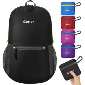 Gonex Ultra Lightweight Packable Backpack 20L Daypack Handy Foldable Camping Outdoor Travel Cycling Backpacking (Black)