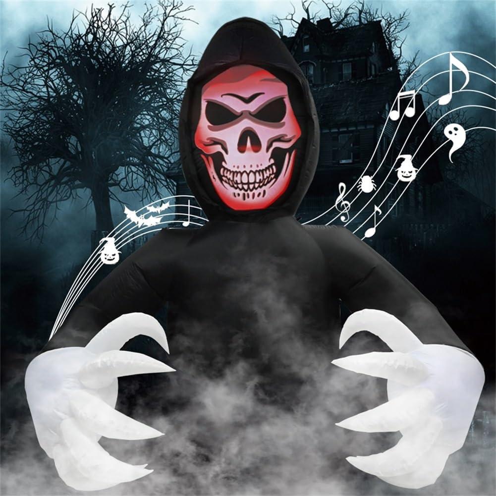 7.7FT Inflatables Grim Reaper, Halloween Giant Scary Blow Up Decoration with Sound Source LED Lights Stakes for Outdoor Yard Lawn Garden Party