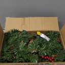 Pre-Lit Artificial Christmas Garland, Green, White Lights 50, Decorated with Pine Cones, Berry Clusters, Plug in, Christmas Decorations, 9 Feet