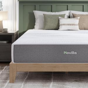 Novilla 10 Inch Twin Size Mattress for Kids Twin Memory Foam Mattress for Bunk Bed with Cooling Gel Foam Mediun Firm for Pressure Relief Mattresses in a Box (Grey)