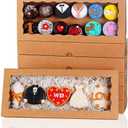 SLShePack 15PCS 12x5x1.5Inch White Bakery Boxes with Window Cookies Boxes Chocolate Truffle Boxes Macaron Boxes Cakesickle Boxes Browines Treat Boxes for Christmas Valentine's Easter Mother's Day