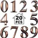 Jetec 3D Mailbox Numbers 0-9 Self Adhesive 2 Inch Address Numbers Stickers Door House Style Street Mailbox Sign for Apartment Home Office (Bronze, 20 Pieces)