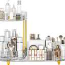 Beborxue Makeup Organizer Countertop for Vanity, 360 Rotating Cosmetic Skincare Perfume Organizers, Large Capacity Cosmetic Display Case for Dresser, Bathroom Countertop (Clear)