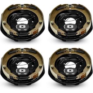 12 Inch Trailer Electric Brakes, 2 Pair of Electric Brake Assembly 12" X 2" for 5200lb 6000lb 7000lb Axle(Manual adjusting)-(Set 4: 2 Left+2 Right)
