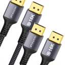 Stouchi 2 Packs VESA Certified DisplayPort 2.1 Cable 6.6FT, 54Gbps UHBR13.5 [16K 8K 4K@240Hz] DP Cord, Support FreeSync G-Sync, DSC 1.2a, Snag-Free Connector for RTX 5090/4090, Gaming Monitor