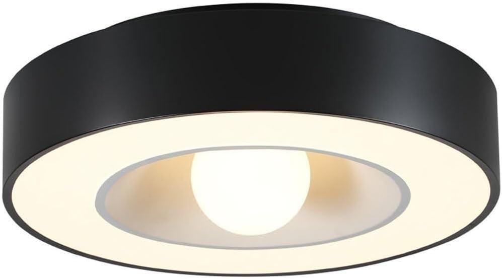 Black Circular Overhead Light Eye Protection Flicker Free Ceiling Lamp Bedroom Living Room Study Corridor Kitchen Foyer Creative Decorative Light