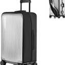 No Disassembly Suitcase Covers for Luggage - 28 Inch Clear Luggage Cover Protector, Black PVC Luggage Protector Suitcase Cover, clear/black, 28"