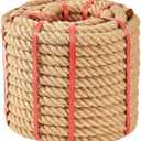 Jute Rope 1.5 Inch x 50 FT, Hemp Rope Twisted Heavy Duty, Perfect for Home Decor, Crafts, Landscaping, Cat Scratching Posts, DIY Projects