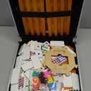 Mexican Train Dominoes Set with 4 Holders - Dominoes Double 12 with Wooden Hub and Tiles Holders - Double 12 Dominos Set for Family Game Night for Adults and Kids Ages 8 and up (D12 + 4 Holders)