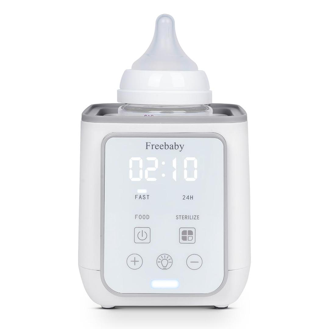 Freebaby Bottle Warmer, Fast Baby Bottle Warmer for Breast Milk & Formula, Accurate Temperature Control, Milk Warmer for All Bottles, Easy to use, 24H Keep, Thawing, Sterilizing & Food Heating, Gray