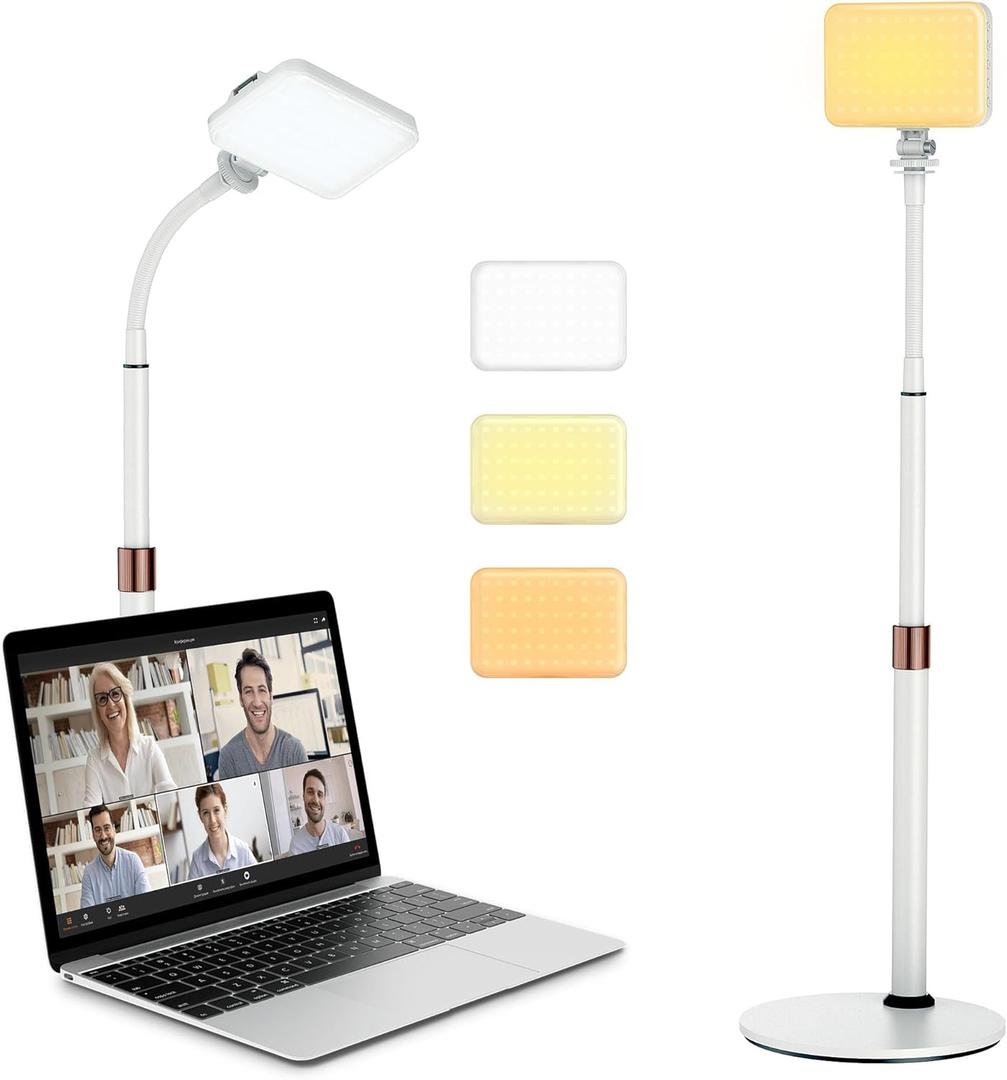 LED Desk Light With Stand, CRI97+ Selfie for Video Recording, Computer for Streaming, Gaming, Conferencing, Zoom Meeting, Tiktok, YouTube, Ring New Alternative