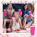 16 Pcs Babe Bachelorette Cups Bachelorette Party Tumbler with Lids and Straws Bridesmaid Cups Bridal Cup Plastic Travel Mug for Wedding Bachelorette Party Supplies Gifts (Rose Pink,24 oz)