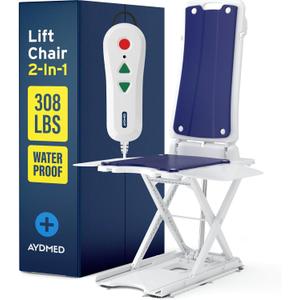 AYDMED 2-in-1 Lift Chair | Portable Cordless Rechargeable Electric Floor & Bath Chair Lift | Strong & Secure Engineering | Advanced Lifting Power with 308 lbs Lift Capacity | Waterproof & Dustproof