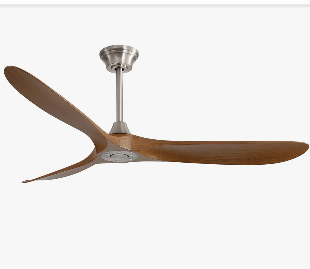 Eliora 60" Ceiling Fans Without Lights, Wood Ceiling Fan no Light with Remote, Large Outdoor Ceiling Fan for Patio, Porch, Bedroom, 6 Speed, Quiet DC Motor, ETL Listed- Brown