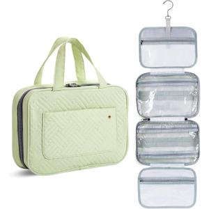 Ms. Pen- Travel Toiletry Bag Organizers, Green, Makeup Travel Bag for Toiletries with Hanging Hook, Water-Resistant