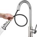 VANCOCO Kitchen Faucet with Pull Down Sprayer, Modern Stainless Steel Single Handle High Arc Faucets for Sink Bar, Brushed Nickel
