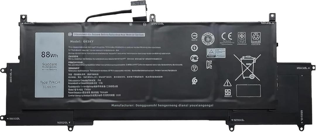 88wh TVKGH Laptop Battery Replacement for Dell for Latitude 9510 9520 for for Latitude 9520 2-in-1 Series N7HT0 N7HTO HYMNG 0HYMNG V5K68 N2NLL 089GNG 08NFC7 0PKW00 High Performance