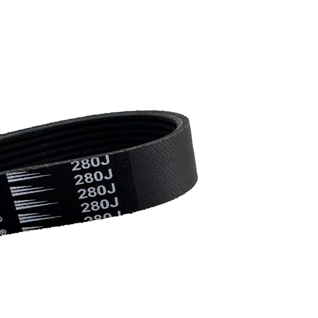Ribbed Belt for Sports Bikes and Treadmills - Durable Rubber Exercise Belt Drive Belt 280J7ribs