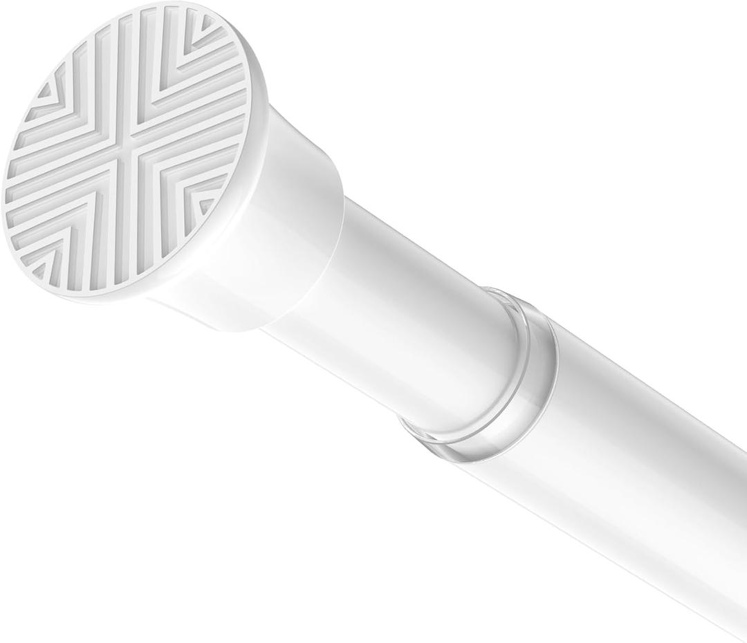 Spring Tension Curtain Rod 32-62 inch, Adjustable Expandable Tension Curtain Rod No Drilling, Tension rods for Window Doorway Kitchen Curtain, White