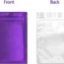 Mylar Bags for Food Storage 100 Pack 3.3 x 5.1 Inch Resealable Smell Proof Bags Foil Pouch Flat Bag with Front Window Purple