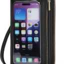GOIACII Phone Purse Crossbody Bags for Women Small Travel Wallet Touch Screen RFID Blocking (A01 Black)