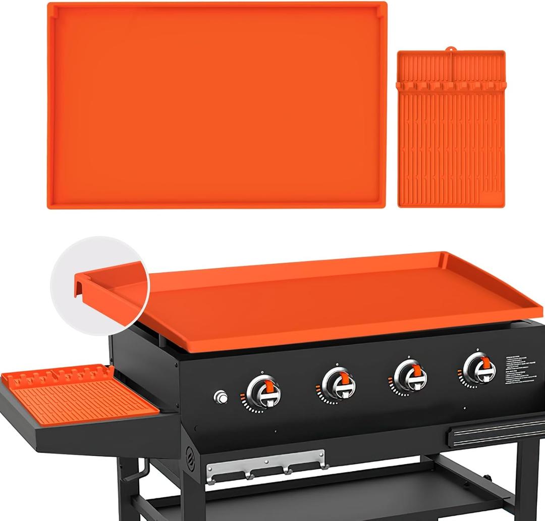 Full-Edge 36" Blackstone Silicone Griddle Cover, Includes 16" Silicone Spatula Mat, Premium Food-Grade Grill Buddy Mat, Reusable Top Protector, Ideal for All-Season Outdoor Use