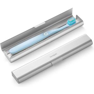 Aluminum Toothbrush Travel Case, Portable Travel Toothbrush Holder, Durable Manual Toothbrush Box Container for Traveling, Bathroom, Camping, Business Trip-1Pack Silver