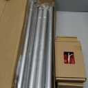 USFOOK Silver Curtain Rod, 7/8 Inch Curtain Rods for Windows 72 to 144 Inch, Telescoping Splicing Drapery Rods 32 to 144 Inch, Home Decoration with Decorative Translucent Finials