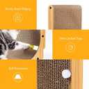 Poils bebe L Shape Cat Scratcher, 26.8 Inch Cat Scratchers for Indoor Cats, Protecting Furniture Cat Scratch Pad, Cardboard Cat Scratching with Ball Toy, Catnip, Large