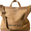 Large Tote Bag for Women, Canvas Bag Women Gift, Fashion Crossbody 16oz 100% Cotton Bag, Large Capacity Shoulder Bag (Chic Size (Large), Bri=own)