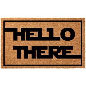 Funny Coir Doormat Hello There Welcome Front Porch Decor for Entrance Way Outdoor Personalized Heavy-Duty PVC Back Non Slip Coconut Coir Mat 30 x 18 Inch
