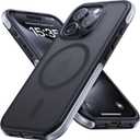 Lamicall Magnetic Phone Case for iPhone 15 Pro, for MagSafe - [18 FT Mil-Grade Drop Protection] Phone Case with Air Bumpers and Raised Edges, Shockproof Case for iPhone 15 Pro, Black