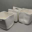 Storage Cubes Cotton Rope Woven Baskets for Organizing, 3-Pack | Cube Storage Bin | Square Storage Baskets for Shelves Organizer, Classroom, Kids Toy Bins, Closet, Baby Nursery, Beige