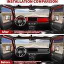 JeCar Red Interior Dash Trim Kit Overlay for 2024+ Jeep Wrangler JL Gladiator JT (4pcs)