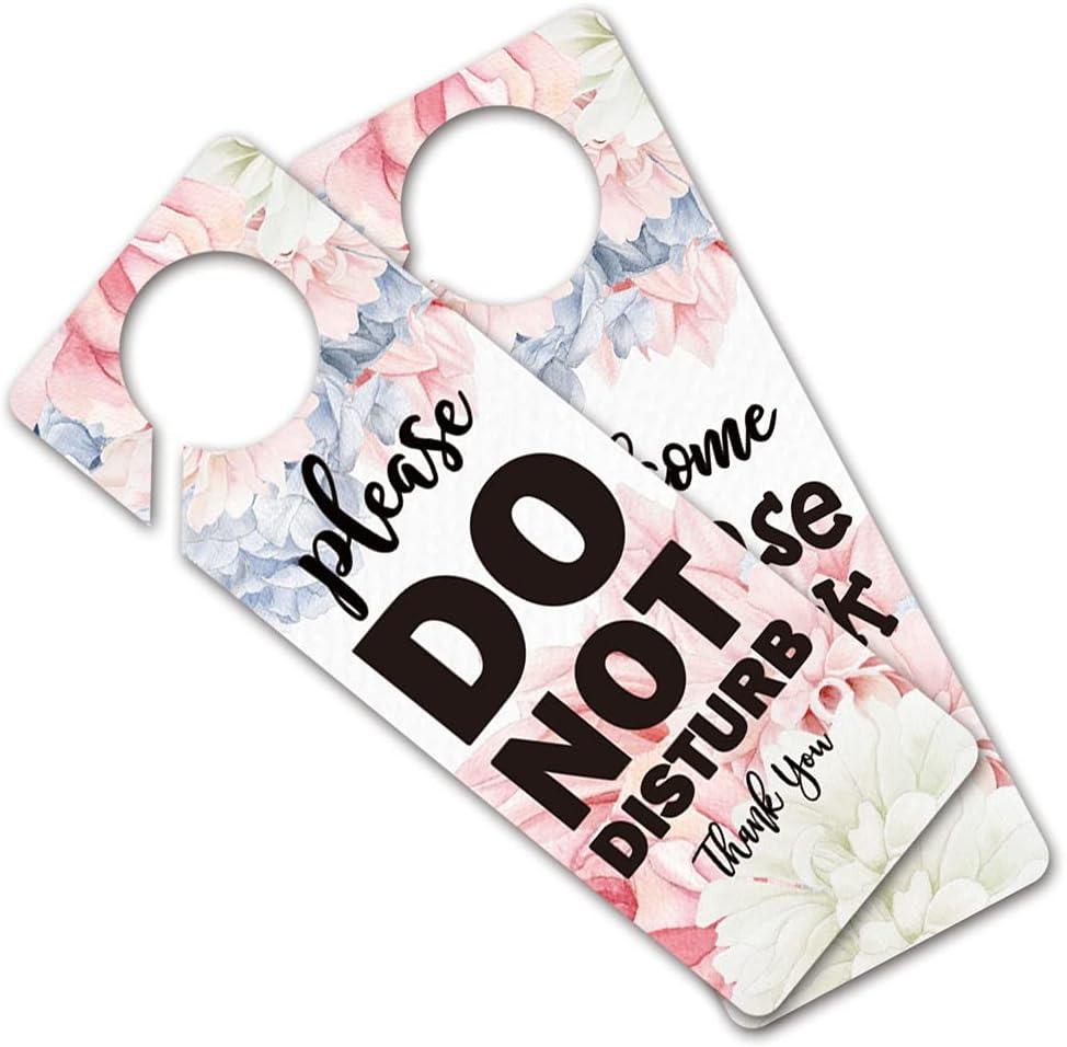 FOUR ORANGUTANS Funny Flower Do Not Disturb Door Hanger Sign, 2 Pack(Double Sided) Please Do Not Disturb, Funny Office Decoration, Ideal for Offices, Spa Treatment, Counseling Sessions