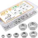 VGBUY 227pcs Metric Hex Nuts Assortment Kit M3 M4 M5 M6 M8 M10 M12,304 Stainless Steel 18-8 External Hex nut Set Hex Machine Screw Nuts Hardware Nuts