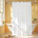 60''W Waterproof Fabric Shower Curtain Liner with 3 Large Magnets, 60 x 84 Inch, Washable Cloth Shower Liner Extra Long, White Lightweight Tall Bathroom Curtain for Walk-in Shower