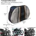 Bike Cover for Transport on Rack,Waterproof Tear Resistant Outdoor Bicycle Cover for 1,2 Bikes with Visible Tail Lights,License Plate Window and 2 Elastic Straps,80 ''L x 18''W x 50''H