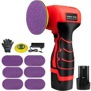 16.8V Cordless Electric Sander with 36PCS Sandpapers, 3500 RPM, 3.0Ah Battery, Lightweight & Compact Design for Wood, Metal, Paint Removal, and DIY Projects